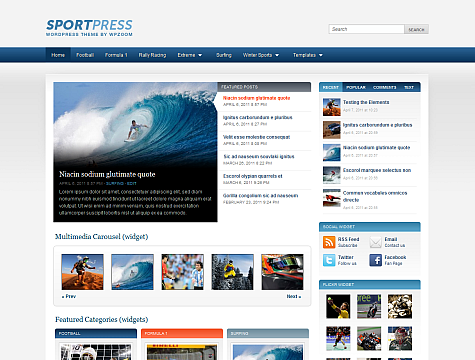 SportPress Wordpress Theme Free Download by WpZoom.