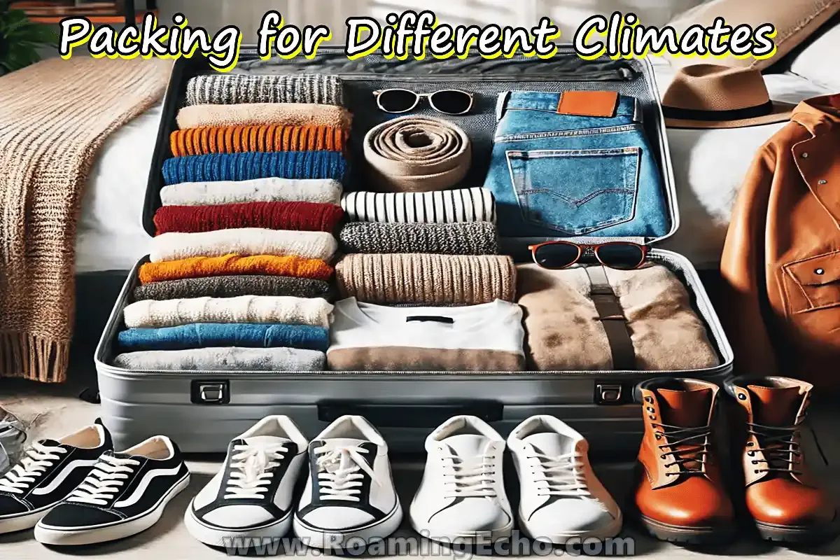 Packing for different climates, Ultimate packing guide, How to pack for various climates, Packing tips for different weather, Travel packing for different climates, What to pack for cold weather, What to pack for hot weather, Packing for tropical climates, Packing for winter vacations, Packing for warm destinations, How to pack for changing climates, Travel essentials for different climates, Packing guide for all seasons, Packing tips for multi-climate trips, Best packing strategies for varying weather, The Globetrotter's Guide to Packing for Multiple Climates, Focus on Layering