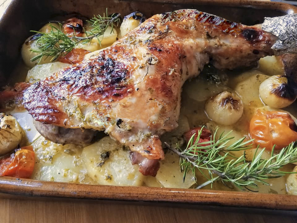 Pierna de pavo al horno