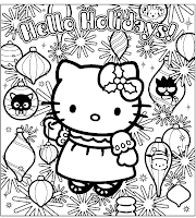 Dibujo para pintar hello kitty en navidad