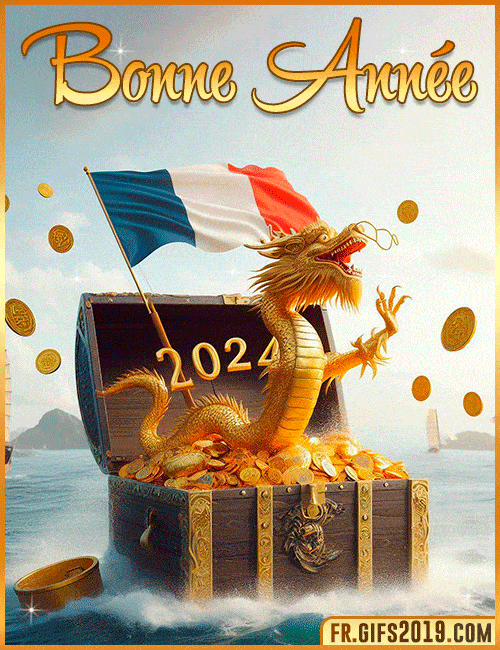 Dragon or bonne annee 2024 animation