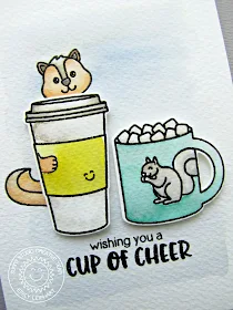 Sunny Studio Stamps: Mug Hugs Wishing You A Cup of Cheer Squirrel Card by Emily Leiphart.