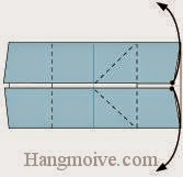 Bước 2: Mở hai lớp giấy ra, kèo về phía bên trái.