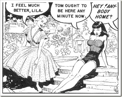 blonde and brunette girls talking Frazetta comics scans