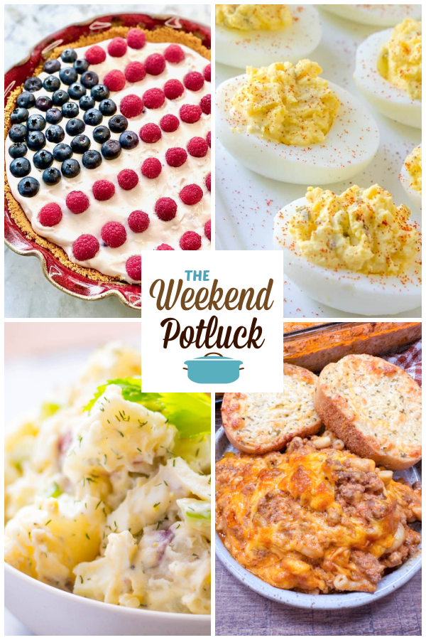 A virtual recipe swap with Red, White and Blue Pie, The Best Deviled Eggs, Red Skin Potato Salad, Old-Fashioned Hamburger Casserole and dozens more!