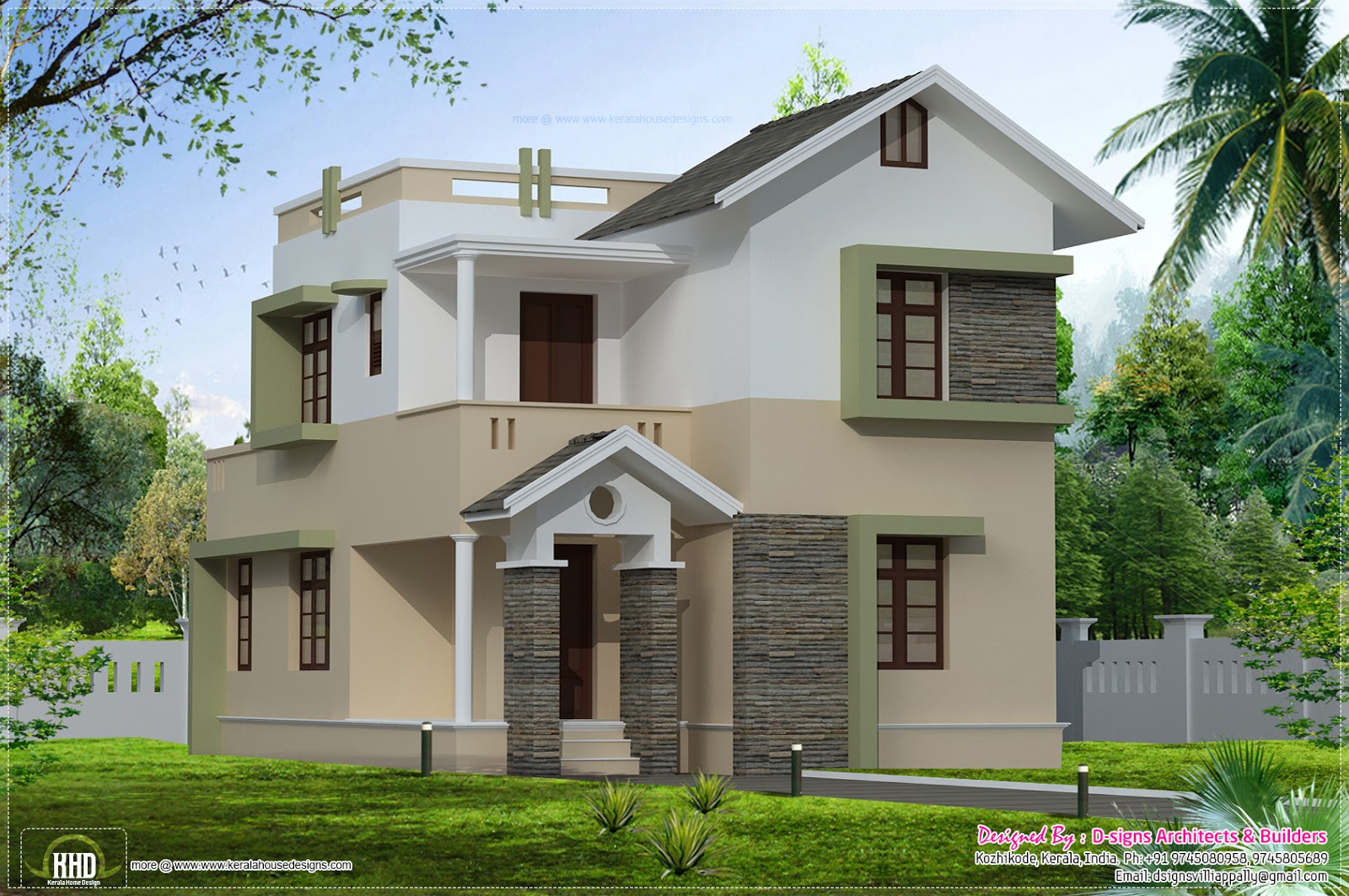 1400 square feet small  villa elevation  Kerala home  