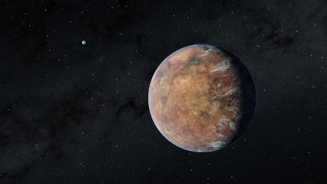 Ilustração artística do exoplaneta TOI-700 e