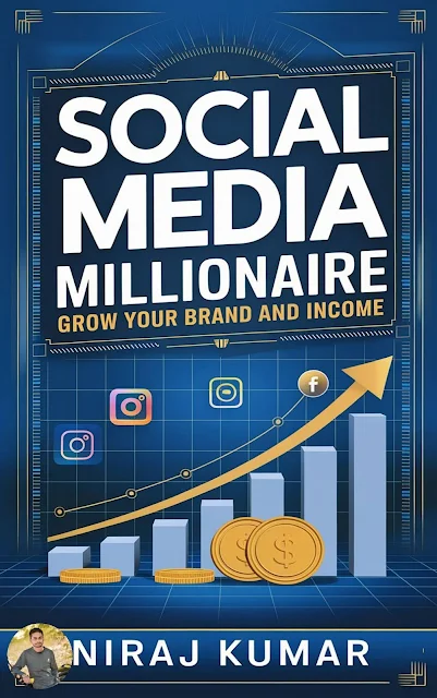 Social Media Millionaire: Grow Your Brand and Income – A Complete Guide A book titled "Social Media Millionaire: Grow Your Brand and Income," featuring expert strategies for branding, engagement, and monetization on social media.