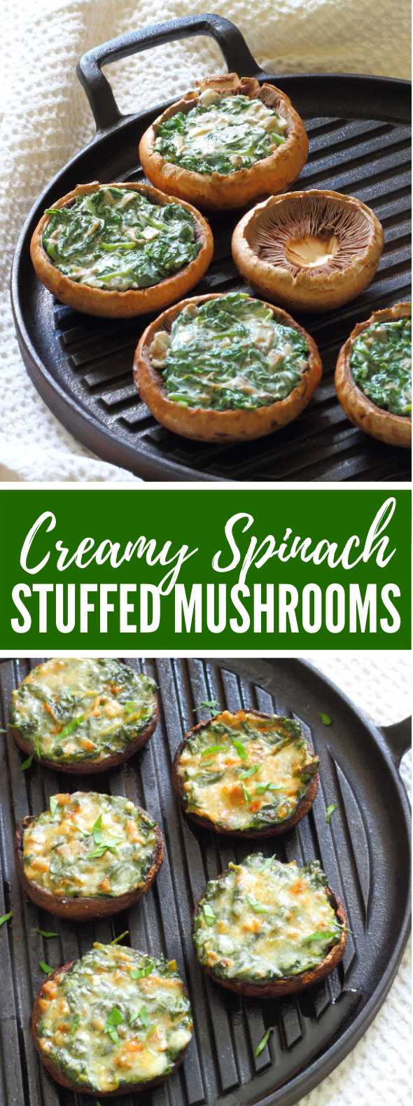 CREAMY SPINACH STUFFED MUSHROOMS #vegetables #healthy