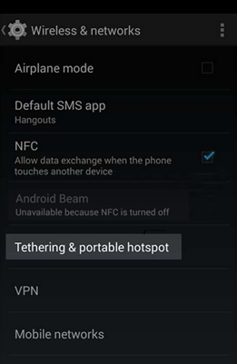 tethering & portable hotspot option