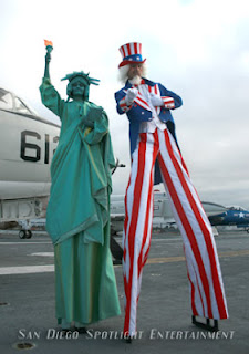 uncle sam stilt liberty statue stiltwalker walker