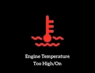 Engine temperature is too high sign on dashboard