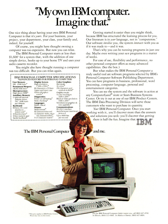 IBM 5150 PC advertising (woman)