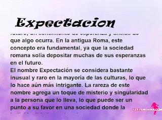 significado del nombre Expectacion