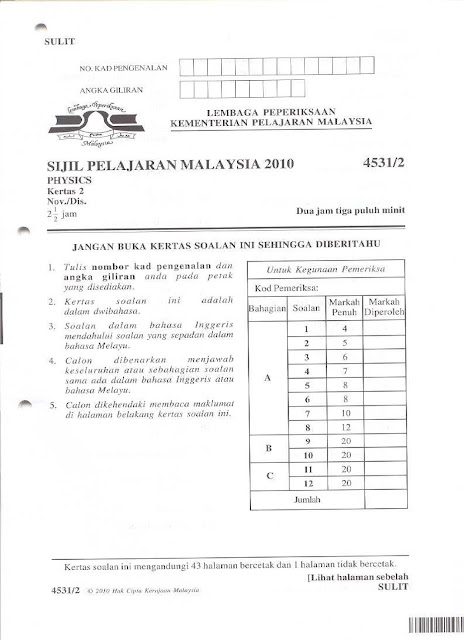 Soalan Past Year Fizik Spm - Selangor p