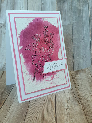Beautifully Happy stampin up watercolour background white highlights birthday card
