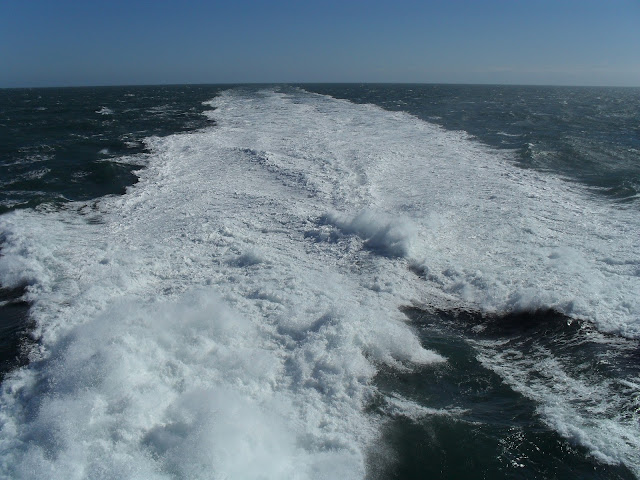 Waves made from the boat to Ireland