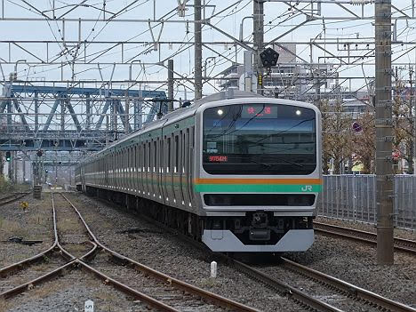 東海道線　快速アクティー 横浜行き2　E231系(2018.11川崎駅ホーム拡張工事に伴う運行)