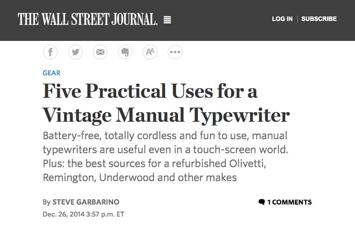http://www.wsj.com/articles/five-practical-uses-for-a-vintage-manual-typewriter-1419627431