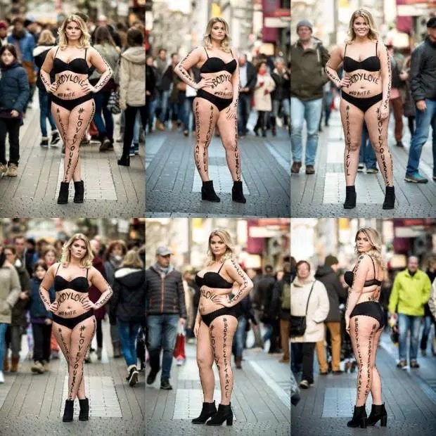 Women walk the streets of Berlin in their underwear to promote body love