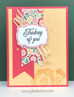 Stampin' Up! Lovely Linen Suite ~ Lasting & Lovely Card ~ Quatrefoil Embossing Folder ~ www.juliedavison.com #stampinup