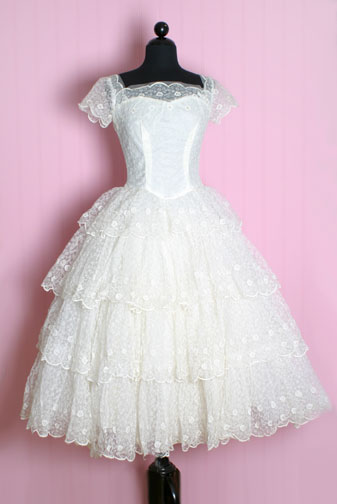 1950′S Lace Tiers Princess Dress from Posh Girl Vintage