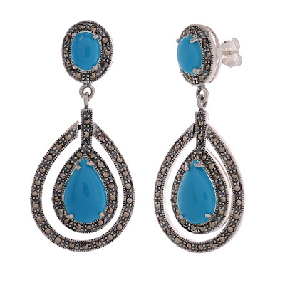 Marcasite Silver Earrings | divinejewelsindia