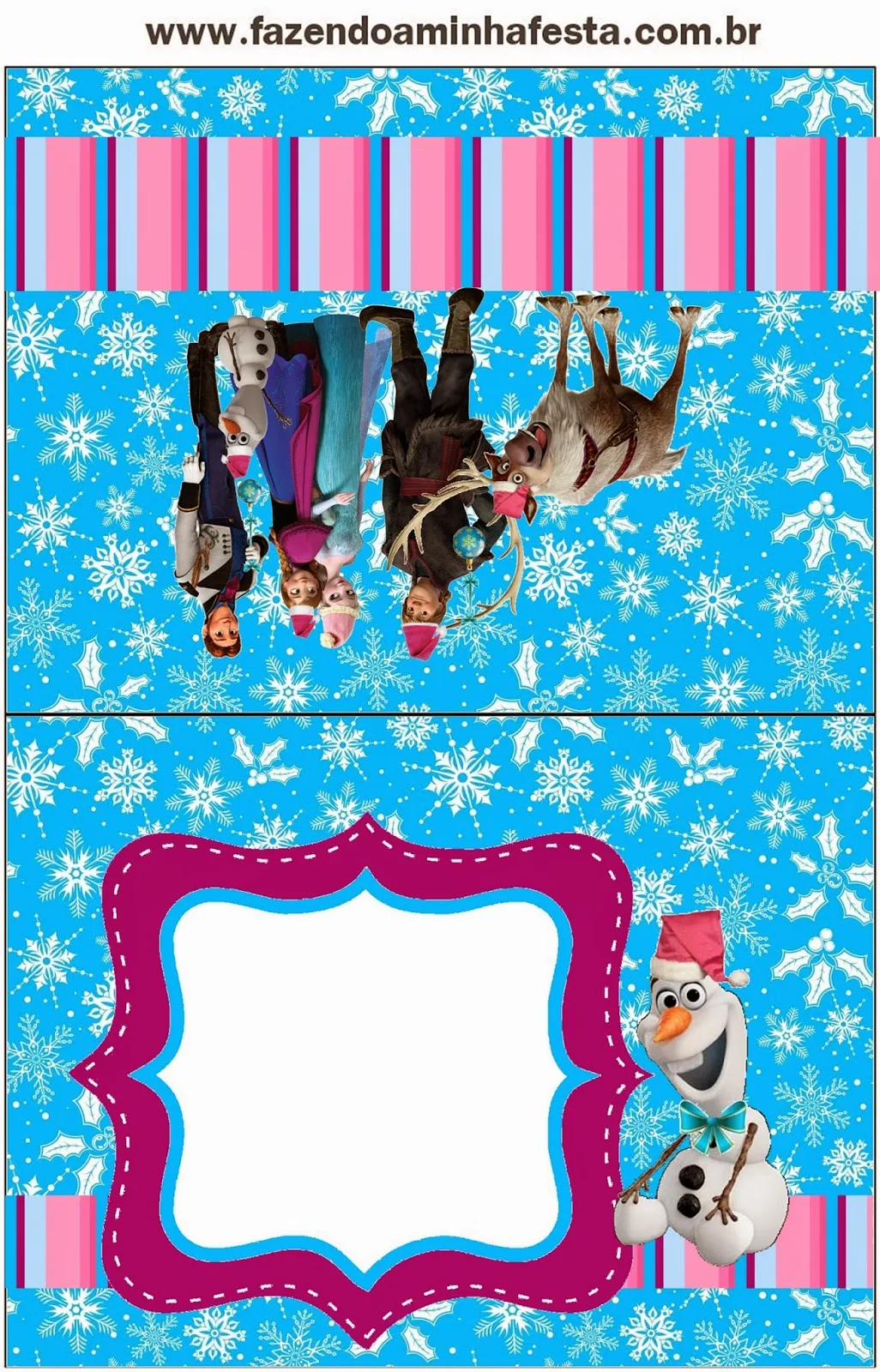 Frozen in Christmas Free Printable Candy Bar Labels.