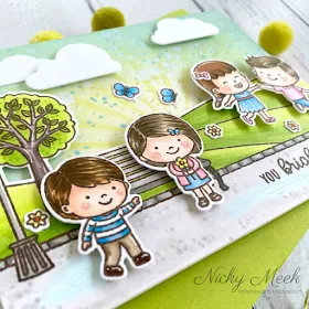 Sunny Studio Stamps: Spring Scenes Spring Showers Everyday Cards by Nicky Meek