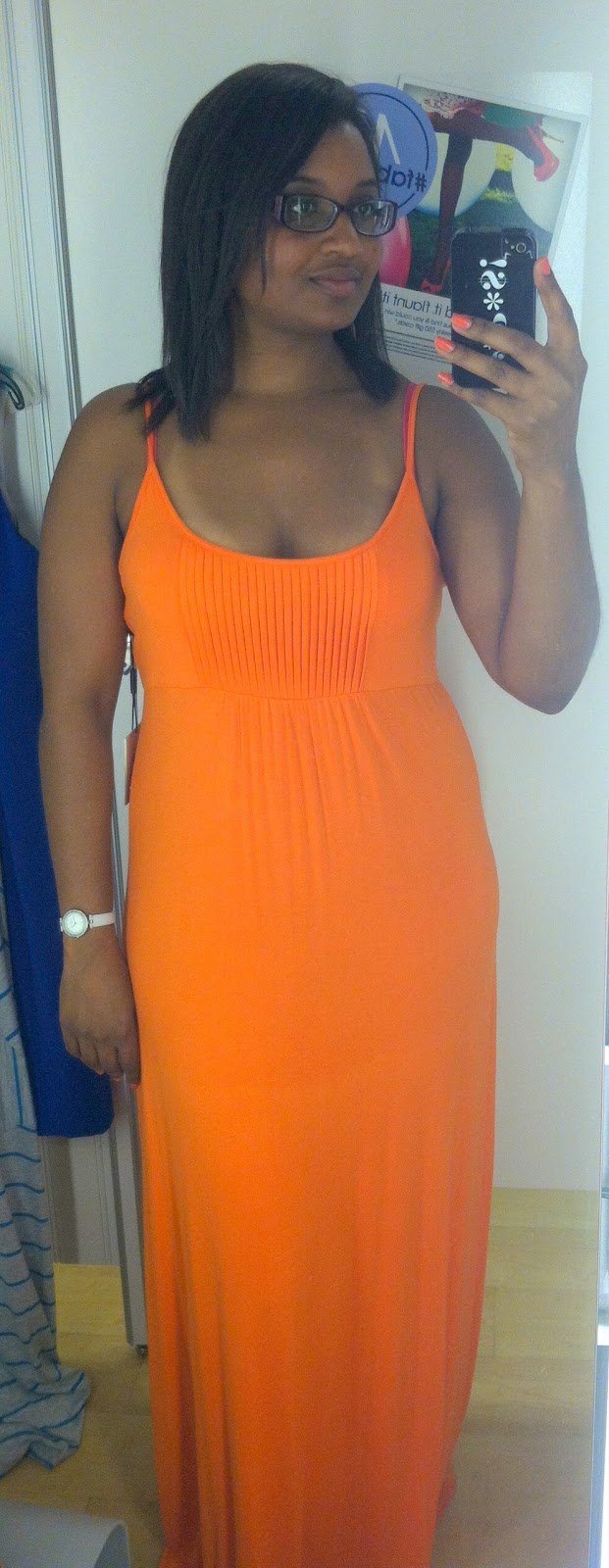 Orange Maxi Dress by Calvin Klein {Marshall's}; 30.