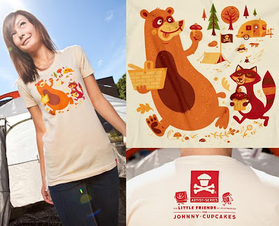 Johnny Cupcakes Artist Series 3 - Camp T-Shirt by The Little Friends Of Printmaking