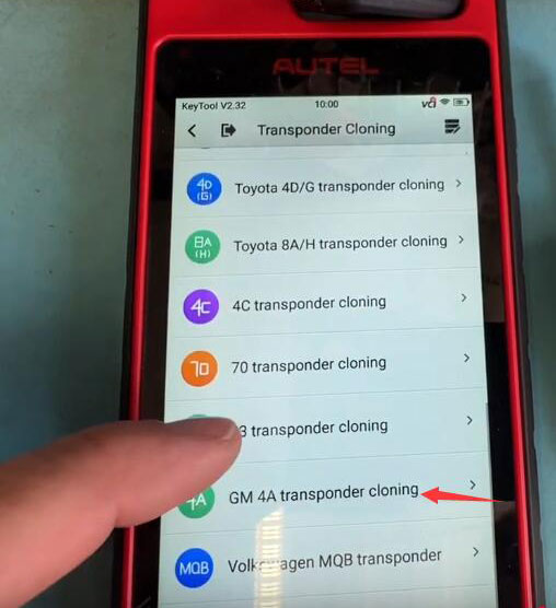 Clone GM 4A Chip Key with Autel KM100 and AT100 3