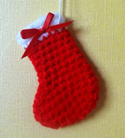 ADORNO NAVIDAD CALCETIN DE CROCHET