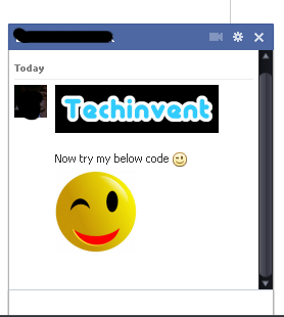 Demo of Techinvent facebook chat image code