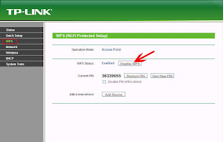 tplink disable wps