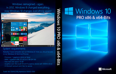 Windows 10 PRO x86 e x64-Bits DVD Capa