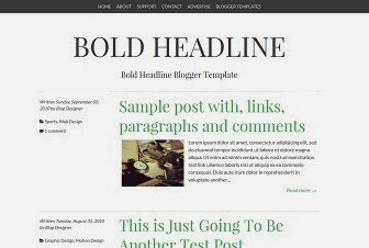 Bold Headline Responsive Blogger Template