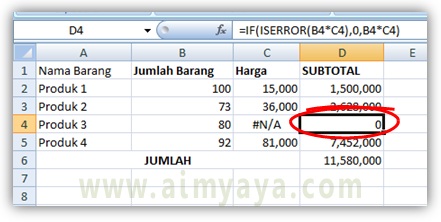 Proses perhitungan di Microsoft Excel merupakan kelebihan utama kegiatan aplikasi spreadshe Cara Praktis Menyembunyikan/Antisipasi Error di Ms Excel