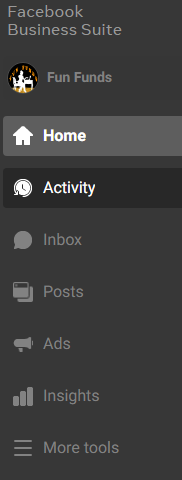 Facebook business suite menu