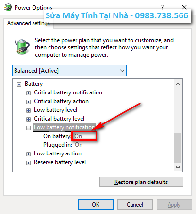 Cách khắc phục laptop không báo pin yếu