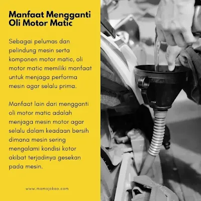 manfaat ganti oli motor matic