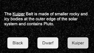 The Kuiper Belt is made of smaller rocky and icy bodies at the outer edge of the solar system and contains Pluto.