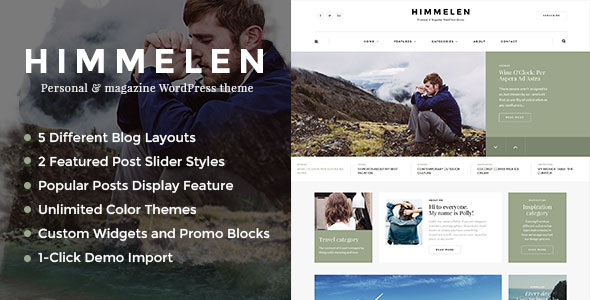 Download Template Himmelen v1.0.7  Personal WordPress Blog