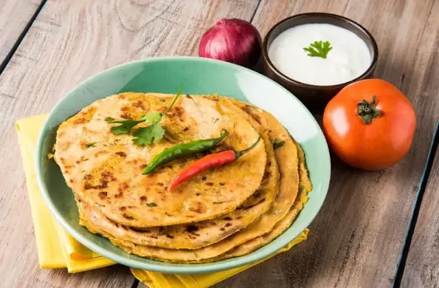 A Home made Sattu Paratha Dish