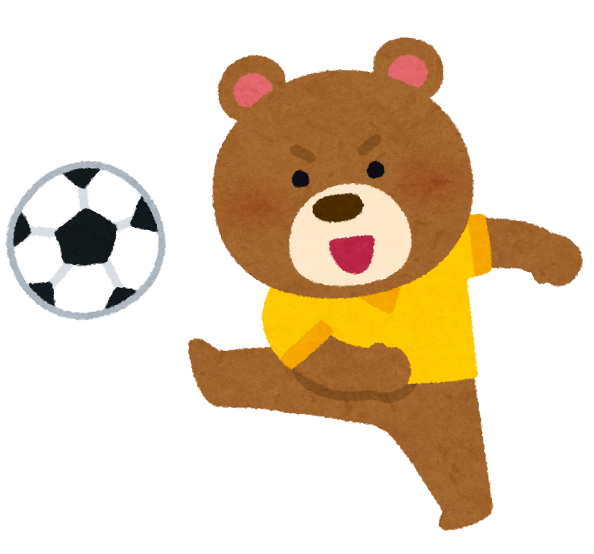 いろいろなサッカーをやる動物のキャラクター かわいいフリー素材集 いらすとや