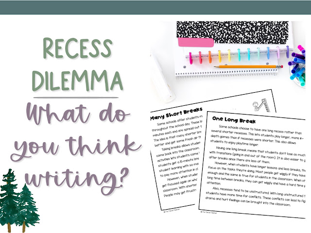 Recess opinion writing prompts for elementary students