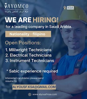  Urgent Requirement for the leading company in Saudi Arabia