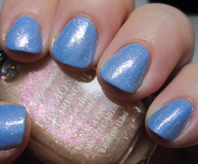 Sally Hansen Diamond Strength Gold Setting over Guess Blue?