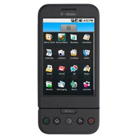 a picture of front Google G1 phone