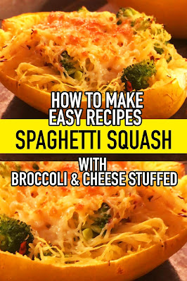 Spaghetti Squash Broccoli & Cheese Stuffed